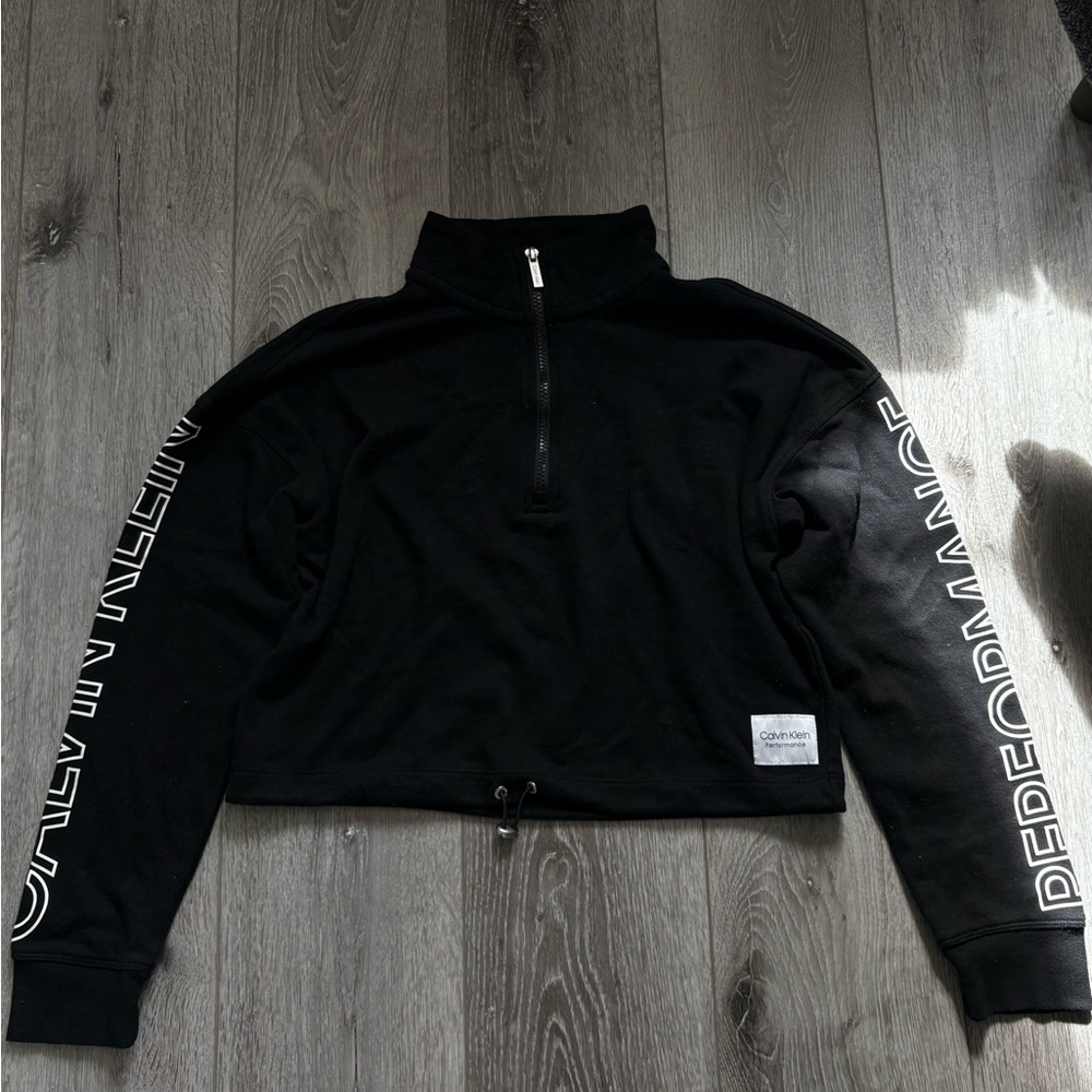 Calvin Klein Black Quarter-Zip Sweatshirt